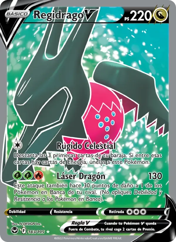 Regidrago V — Tempestad Plateada 183 Spanish Pokémon card