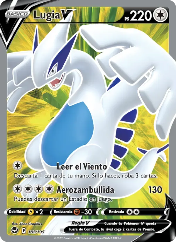 Lugia V — Tempestad Plateada 185 Spanish Pokémon card