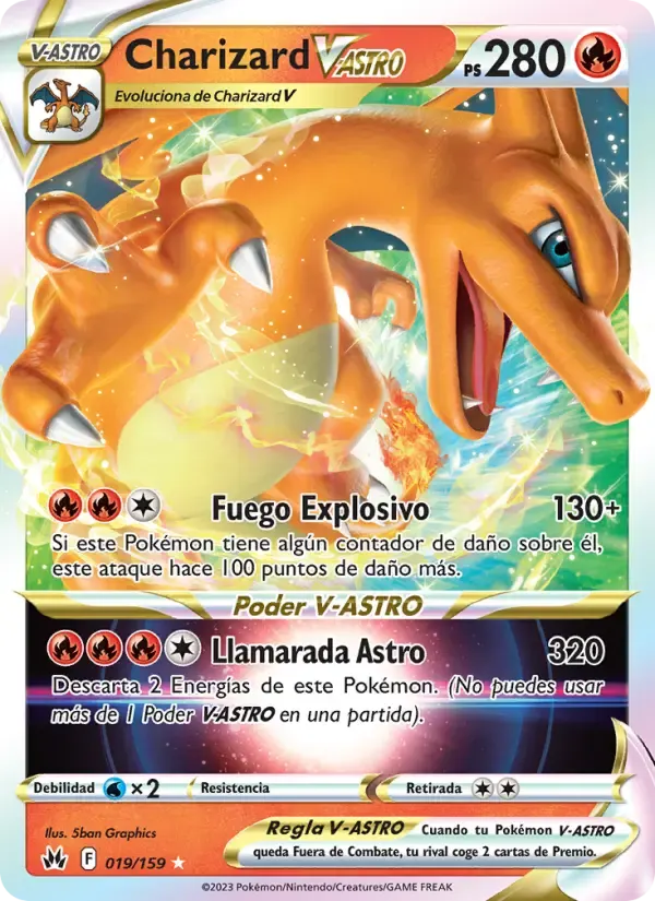 Charizard V-ASTRO — Cenit Supremo 19 Spanish Pokémon card