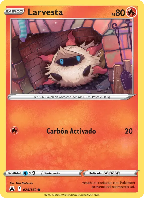 Larvesta — Cenit Supremo 24 Spanish Pokémon card