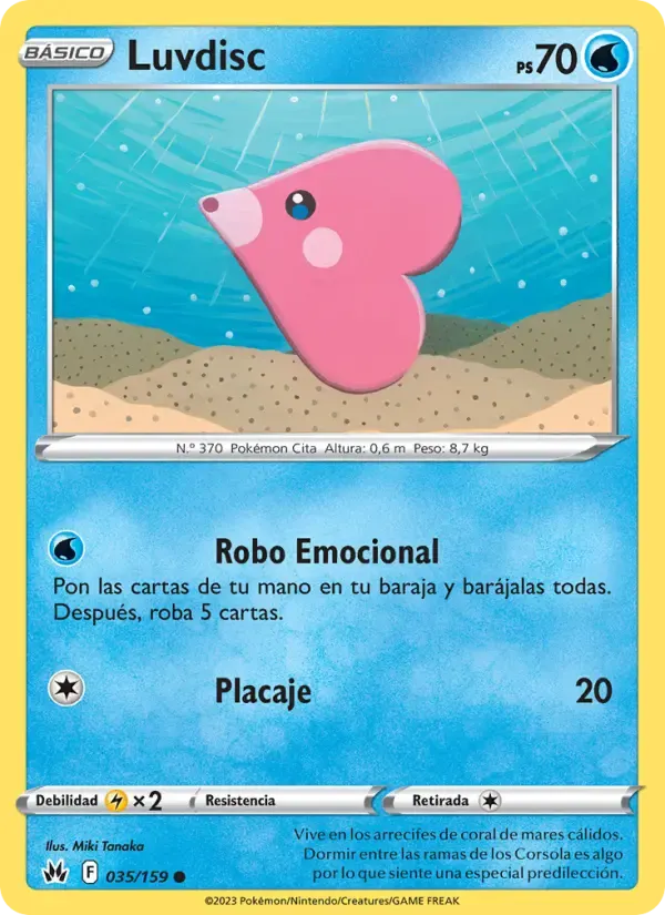 Luvdisc — Cenit Supremo 35 Spanish Pokémon card