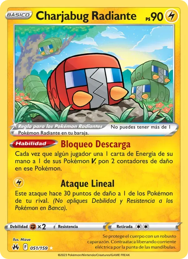 Charjabug Radiante — Cenit Supremo 51 Spanish Pokémon card