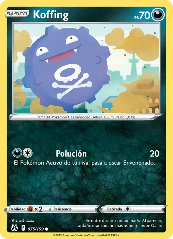 Koffing — Cenit Supremo 75 Spanish Pokémon card