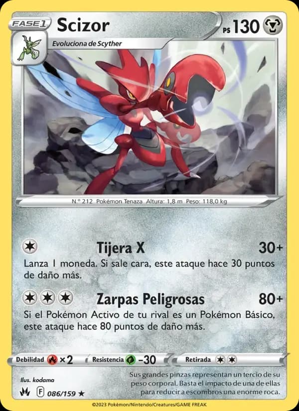 Scizor — Cenit Supremo 86 Spanish Pokémon card