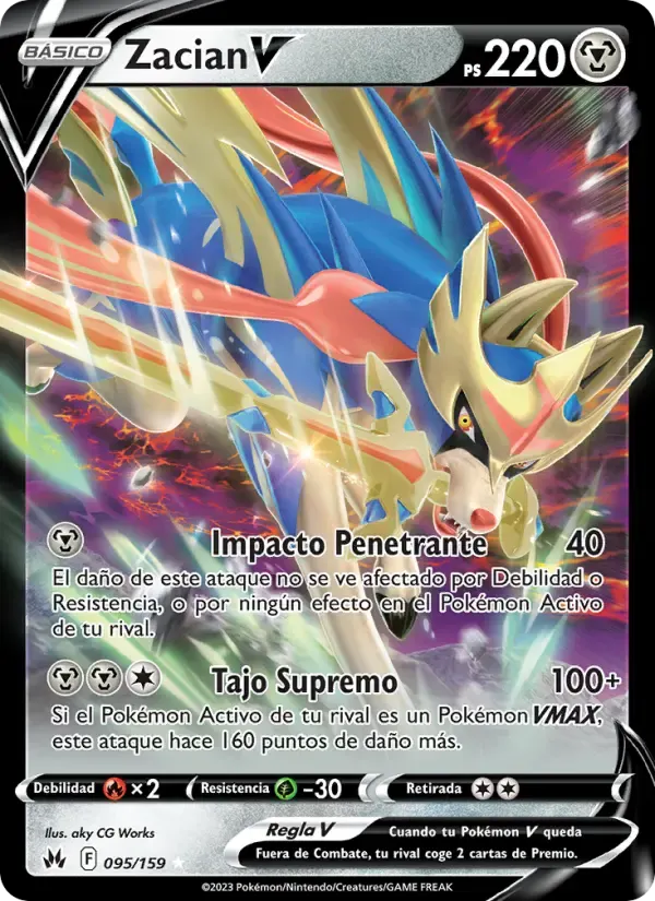 Zacian V — Cenit Supremo 95 Spanish Pokémon card