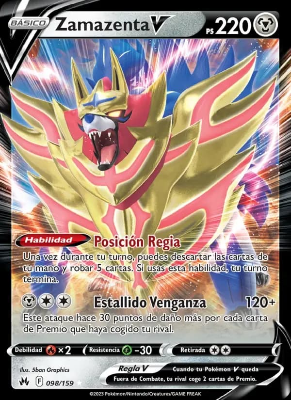 Zamazenta V — Cenit Supremo 98 Spanish Pokémon card
