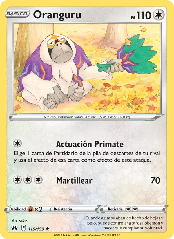 Oranguru — Cenit Supremo 119 Spanish Pokémon card