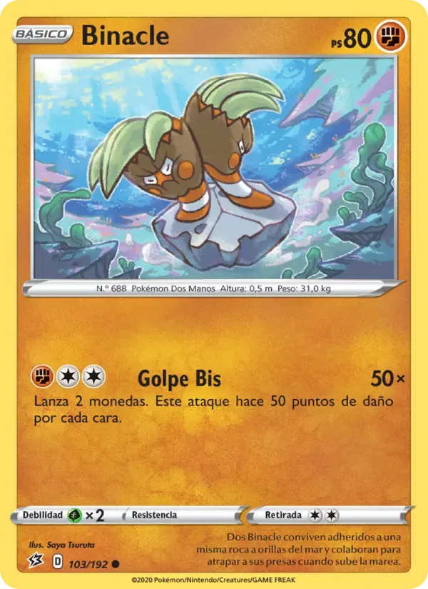 Binacle — Choque Rebelde 103 Spanish Pokémon card