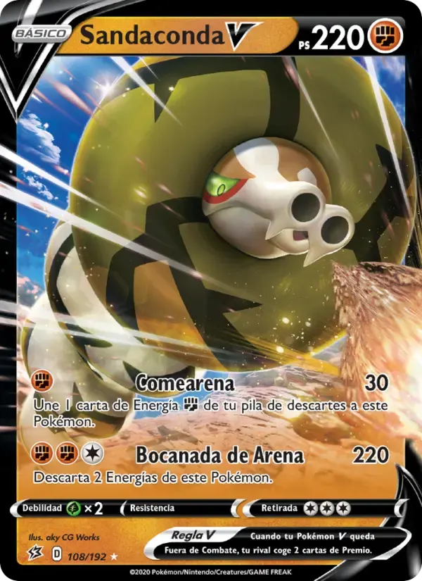Sandaconda V — Choque Rebelde 108 Spanish Pokémon card