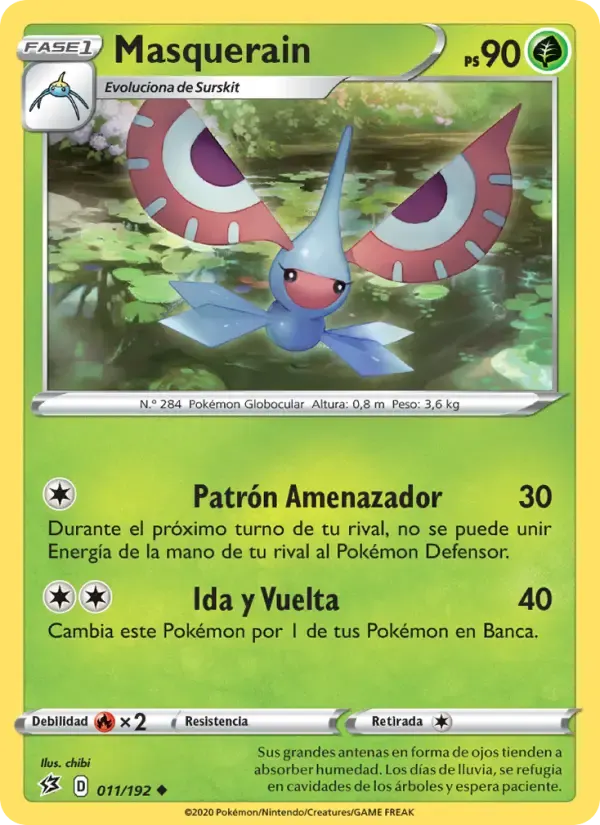 Masquerain — Choque Rebelde 11 Spanish Pokémon card