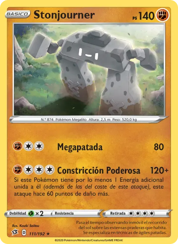 Stonjourner — Choque Rebelde 111 Spanish Pokémon card