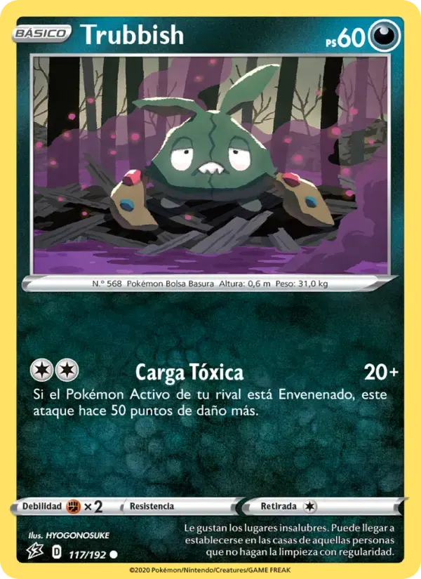 Trubbish — Choque Rebelde 117 Spanish Pokémon card