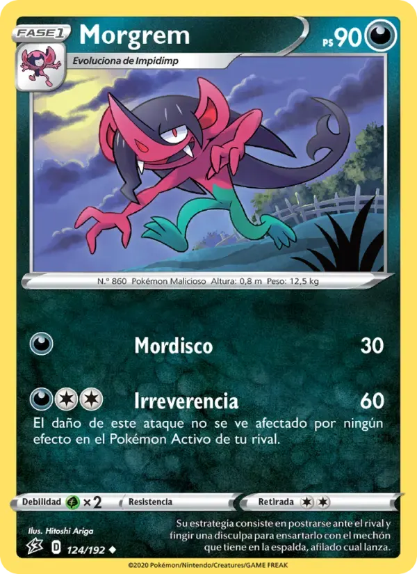 Morgrem — Choque Rebelde 124 Spanish Pokémon card