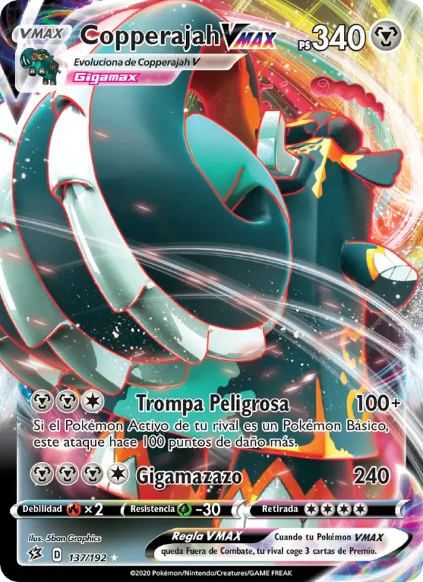 Copperajah VMAX — Choque Rebelde 137 Spanish Pokémon card