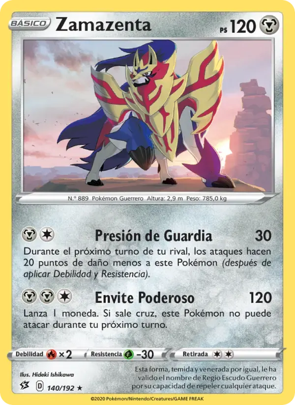 Zamazenta — Choque Rebelde 140 Spanish Pokémon card