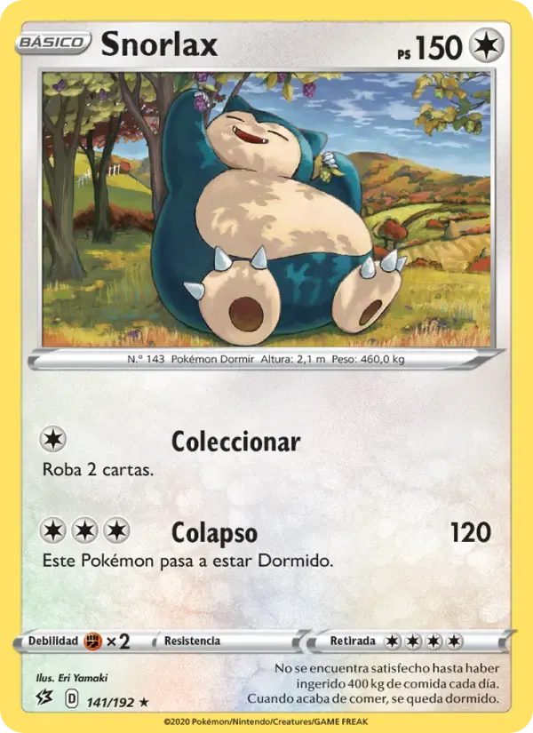 Snorlax — Choque Rebelde 141 Spanish Pokémon card
