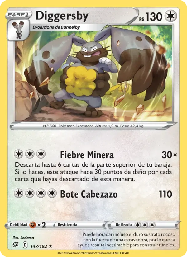 Diggersby — Choque Rebelde 147 Spanish Pokémon card