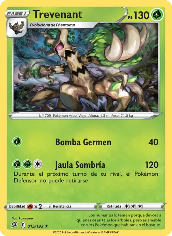 Trevenant — Choque Rebelde 15 Spanish Pokémon card