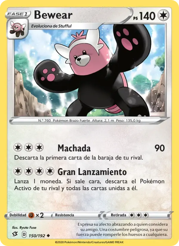 Bewear — Choque Rebelde 150 Spanish Pokémon card