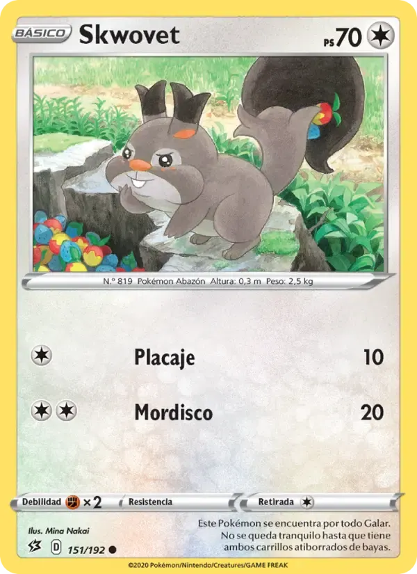 Skwovet — Choque Rebelde 151 Spanish Pokémon card