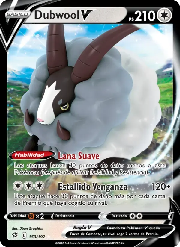 Dubwool V — Choque Rebelde 153 Spanish Pokémon card