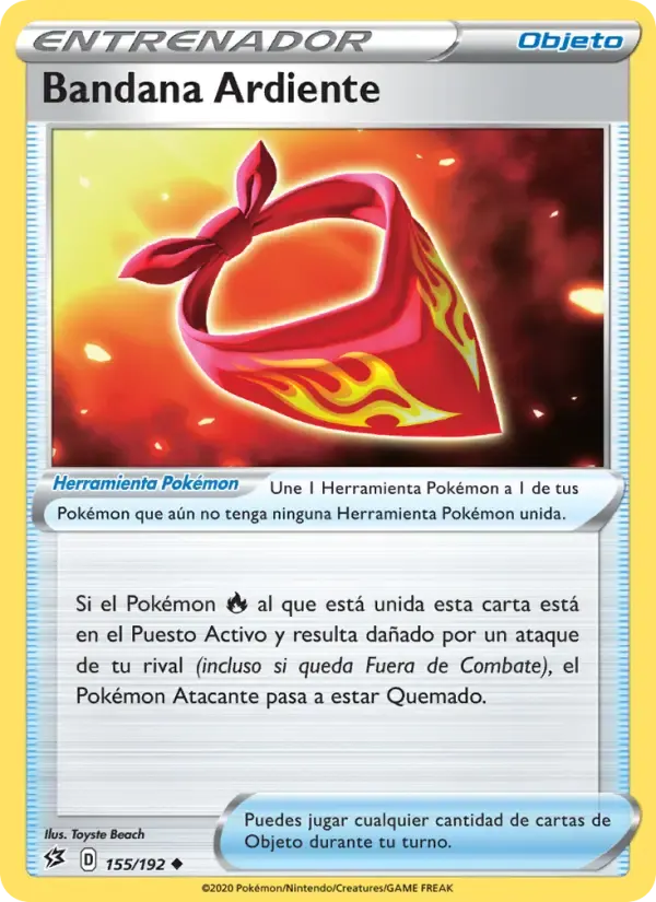 Bandana Ardiente — Choque Rebelde 155 Spanish Pokémon card