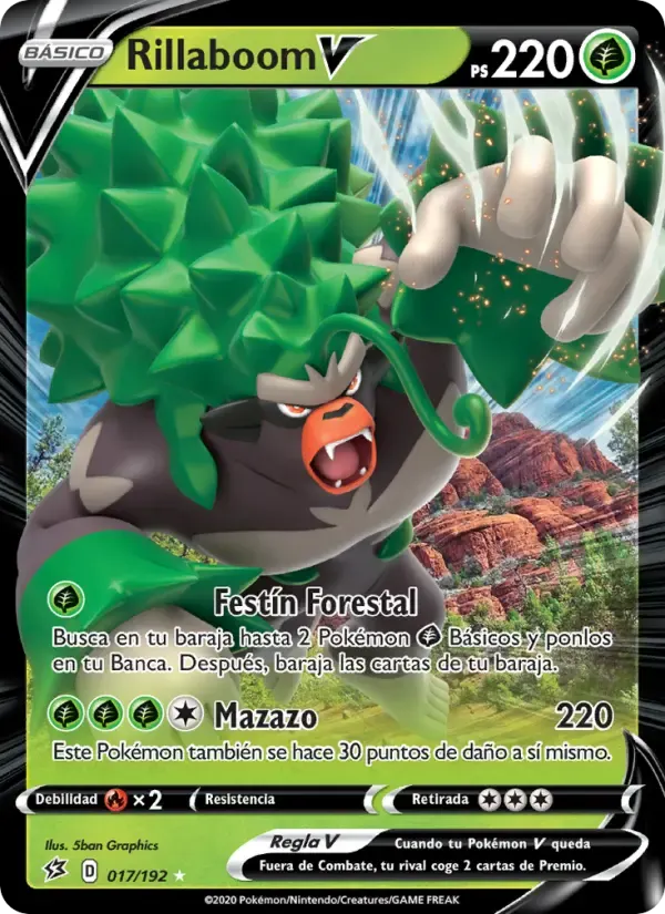 Rillaboom V — Choque Rebelde 17 Spanish Pokémon card