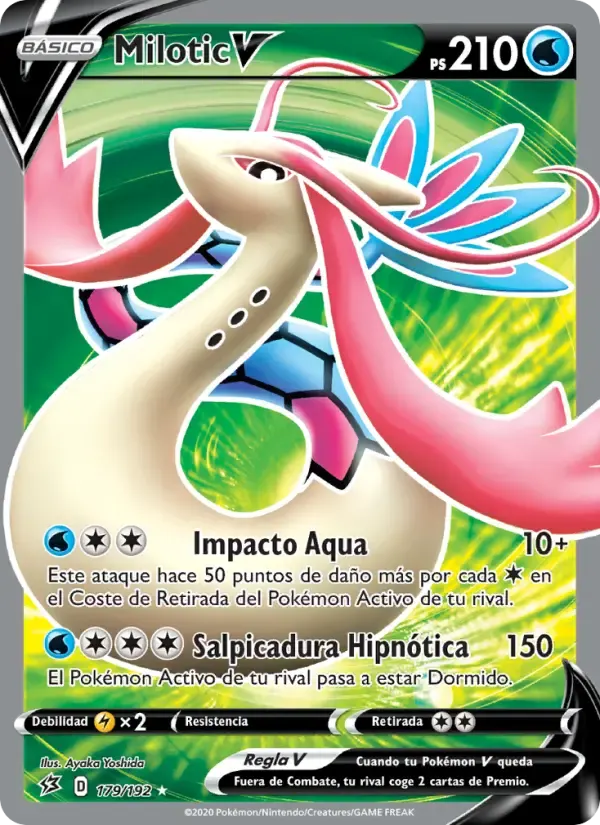 Milotic V — Choque Rebelde 179 Spanish Pokémon card