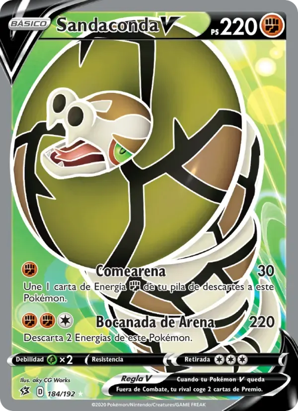 Sandaconda V — Choque Rebelde 184 Spanish Pokémon card