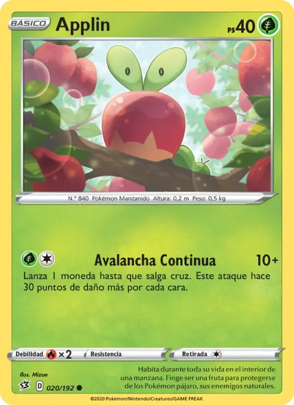 Applin — Choque Rebelde 20 Spanish Pokémon card
