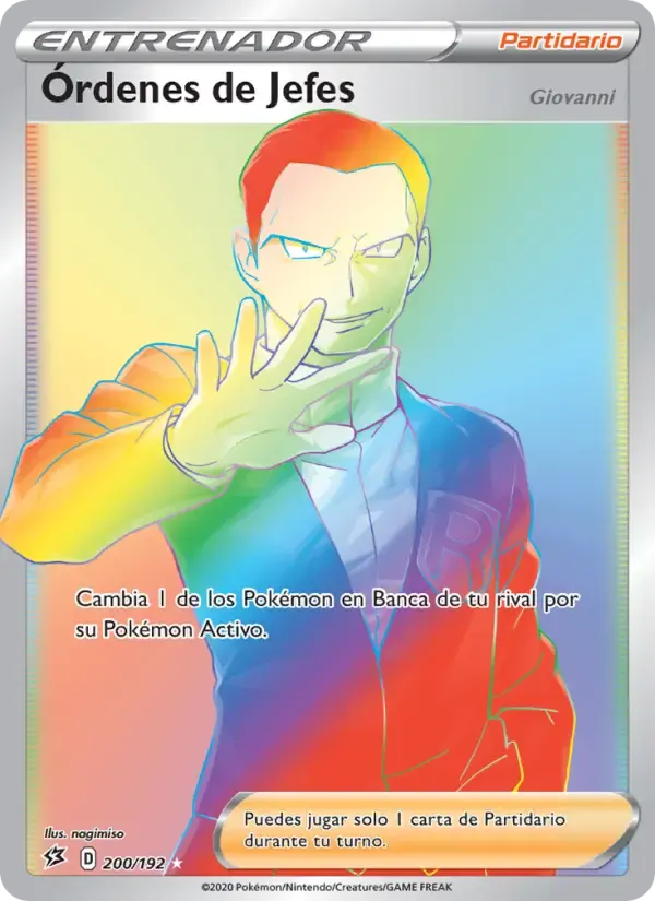 Órdenes de Jefes — Choque Rebelde 200 Spanish Pokémon card