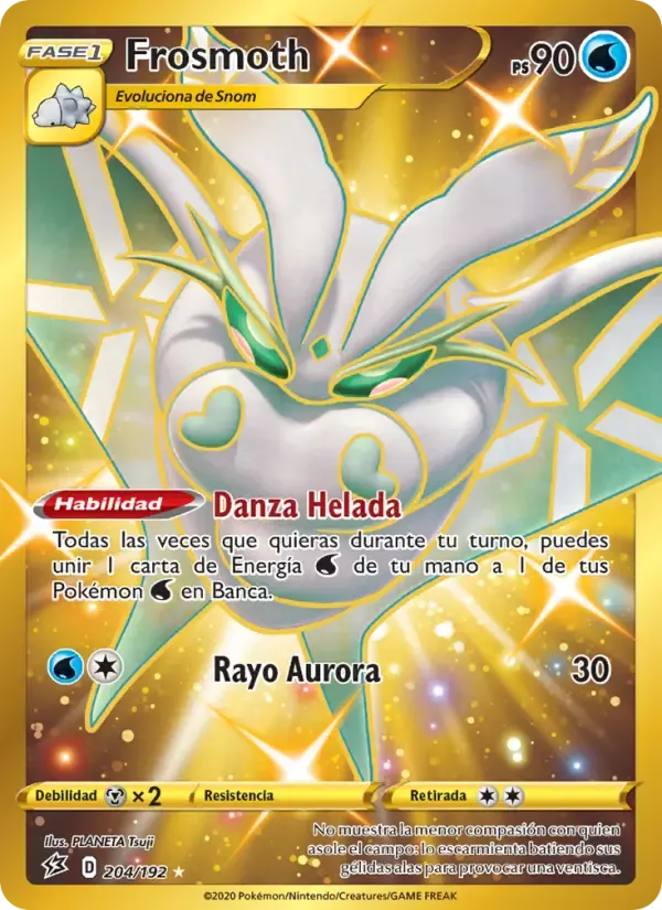 Frosmoth — Choque Rebelde 204 Spanish Pokémon card