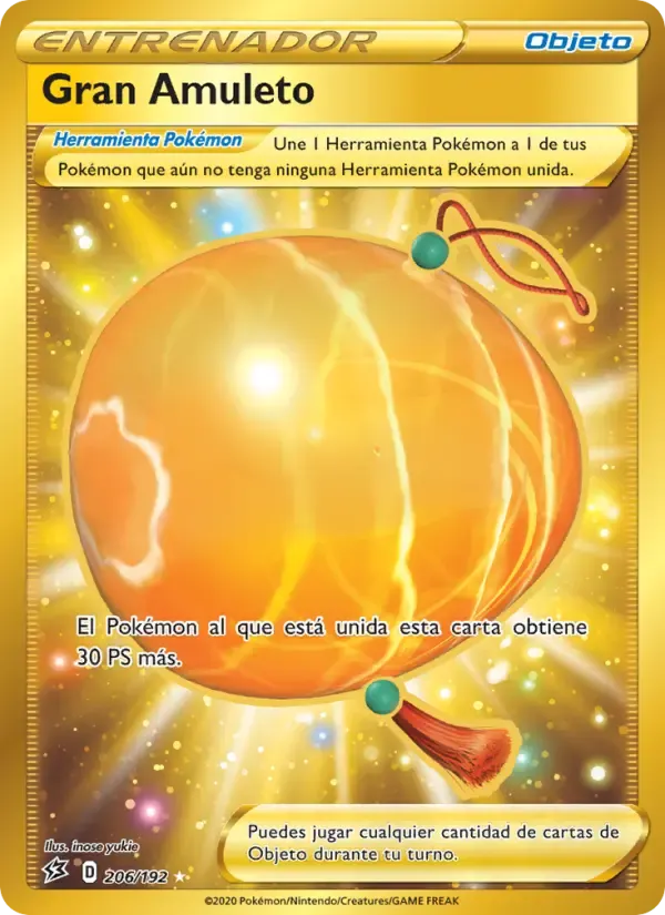 Gran Amuleto — Choque Rebelde 206 Spanish Pokémon card