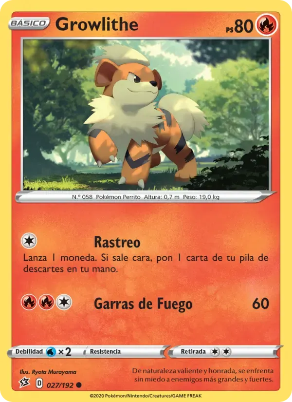 Growlithe — Choque Rebelde 27 Spanish Pokémon card