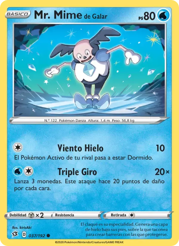 Mr. Mime de Galar — Choque Rebelde 37 Spanish Pokémon card