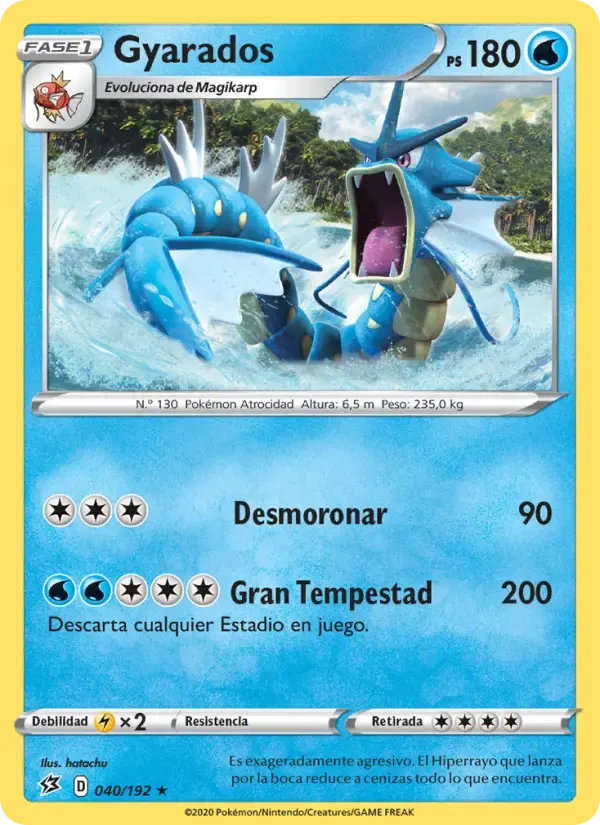 Gyarados — Choque Rebelde 40 Spanish Pokémon card