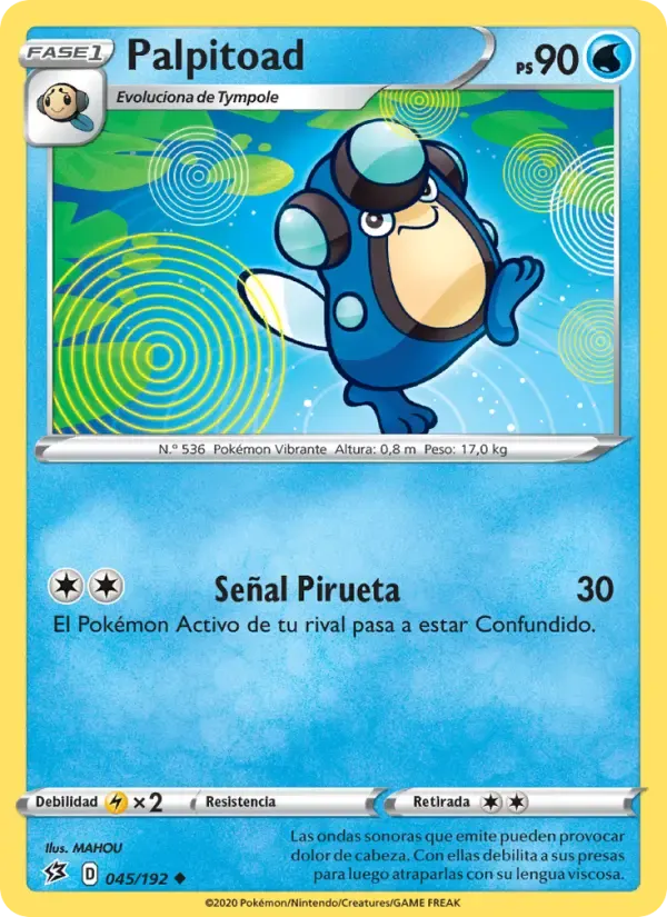 Palpitoad — Choque Rebelde 45 Spanish Pokémon card