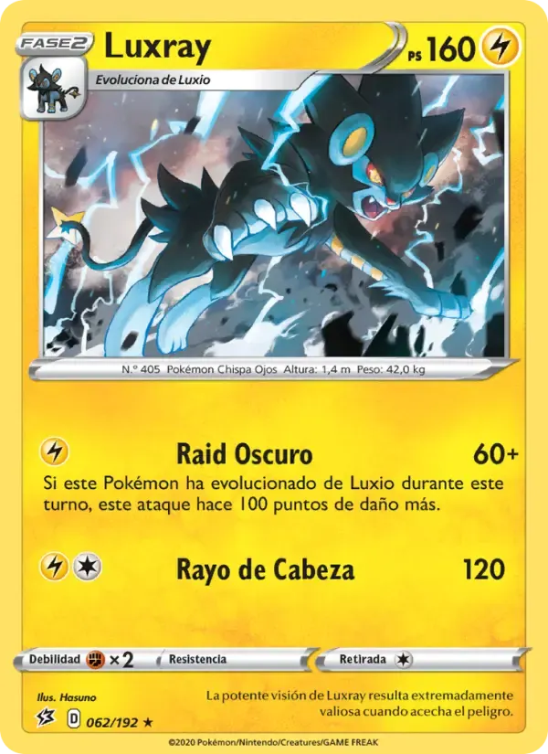 Luxray — Choque Rebelde 62 Spanish Pokémon card