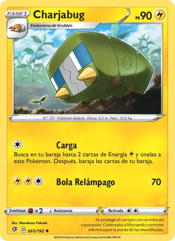 Charjabug — Choque Rebelde 65 Spanish Pokémon card