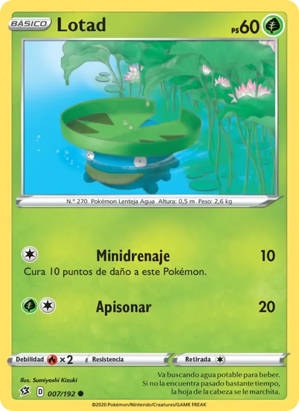 Lotad — Choque Rebelde 7 Spanish Pokémon card