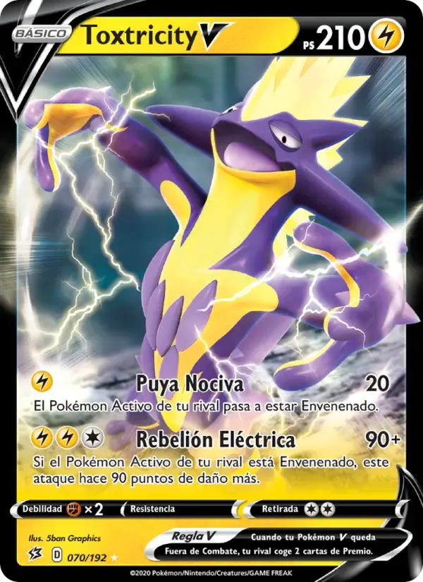 Toxtricity V — Choque Rebelde 70 Spanish Pokémon card