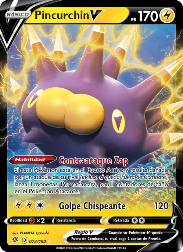 Pincurchin V — Choque Rebelde 72 Spanish Pokémon card