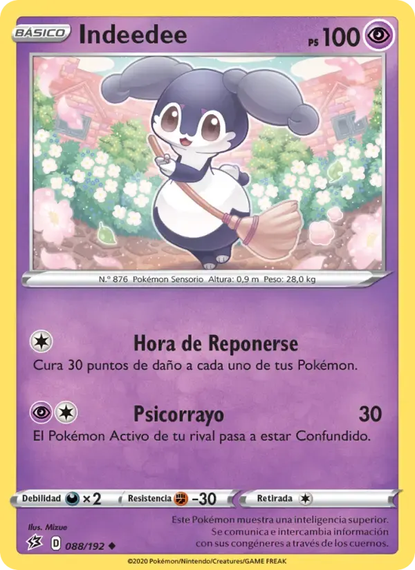 Indeedee — Choque Rebelde 88 Spanish Pokémon card