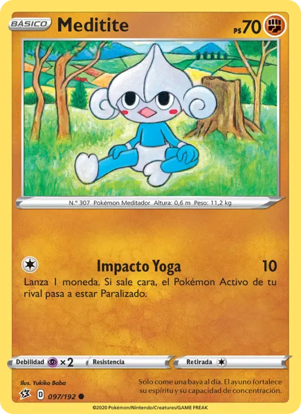 Meditite — Choque Rebelde 97 Spanish Pokémon card
