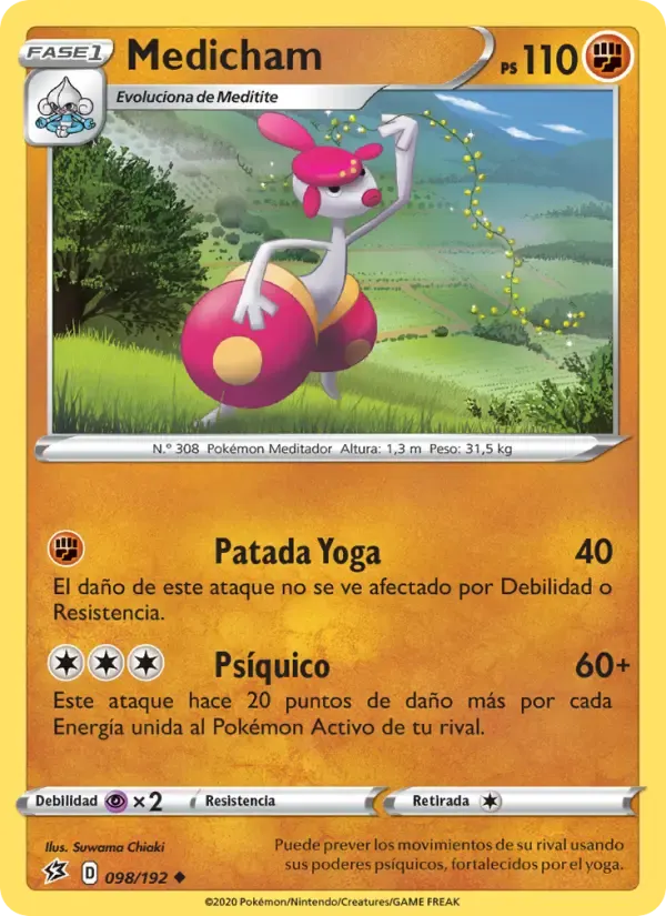Medicham — Choque Rebelde 98 Spanish Pokémon card