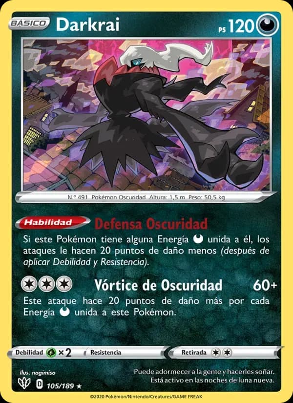 Darkrai — Oscuridad Incandescente 105 Spanish Pokémon card