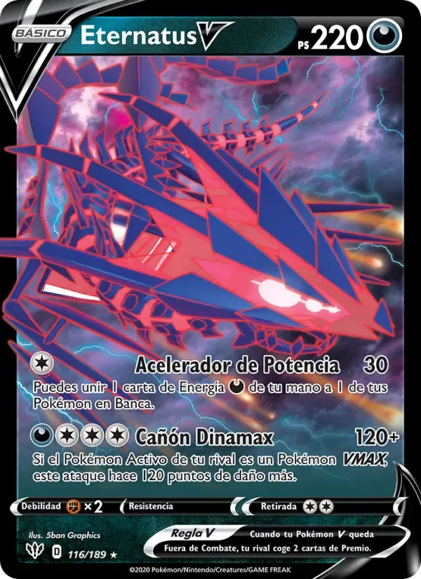 Eternatus V — Oscuridad Incandescente 116 Spanish Pokémon card