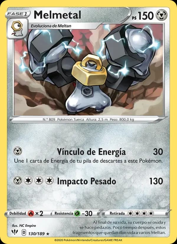 Melmetal — Oscuridad Incandescente 130 Spanish Pokémon card