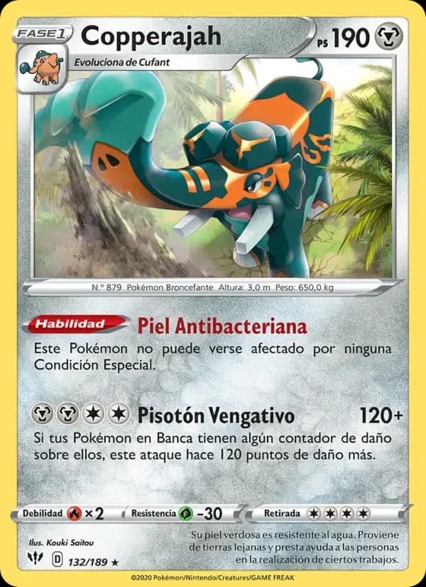 Copperajah — Oscuridad Incandescente 132 Spanish Pokémon card