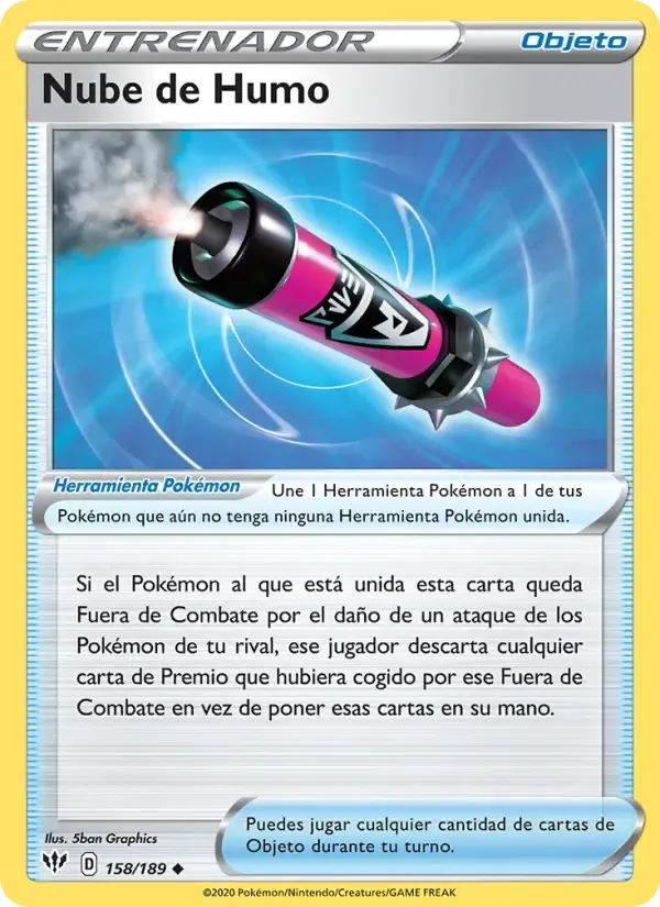 Nube de Humo — Oscuridad Incandescente 158 Spanish Pokémon card